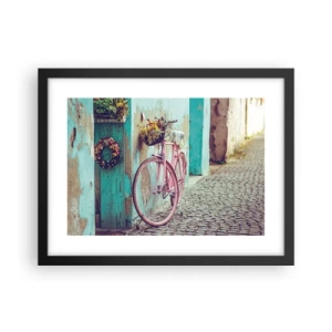 Affiche dans un cadre noir - Poster - Je reviens tout de suite - 40x30 cm