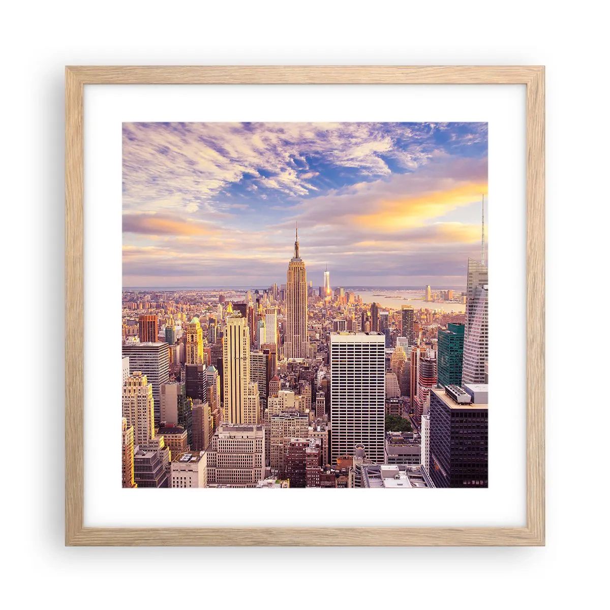 Affiche dans un chêne clair - Poster - Atteindre les nuages ​​eux-mêmes - 40x40 cm