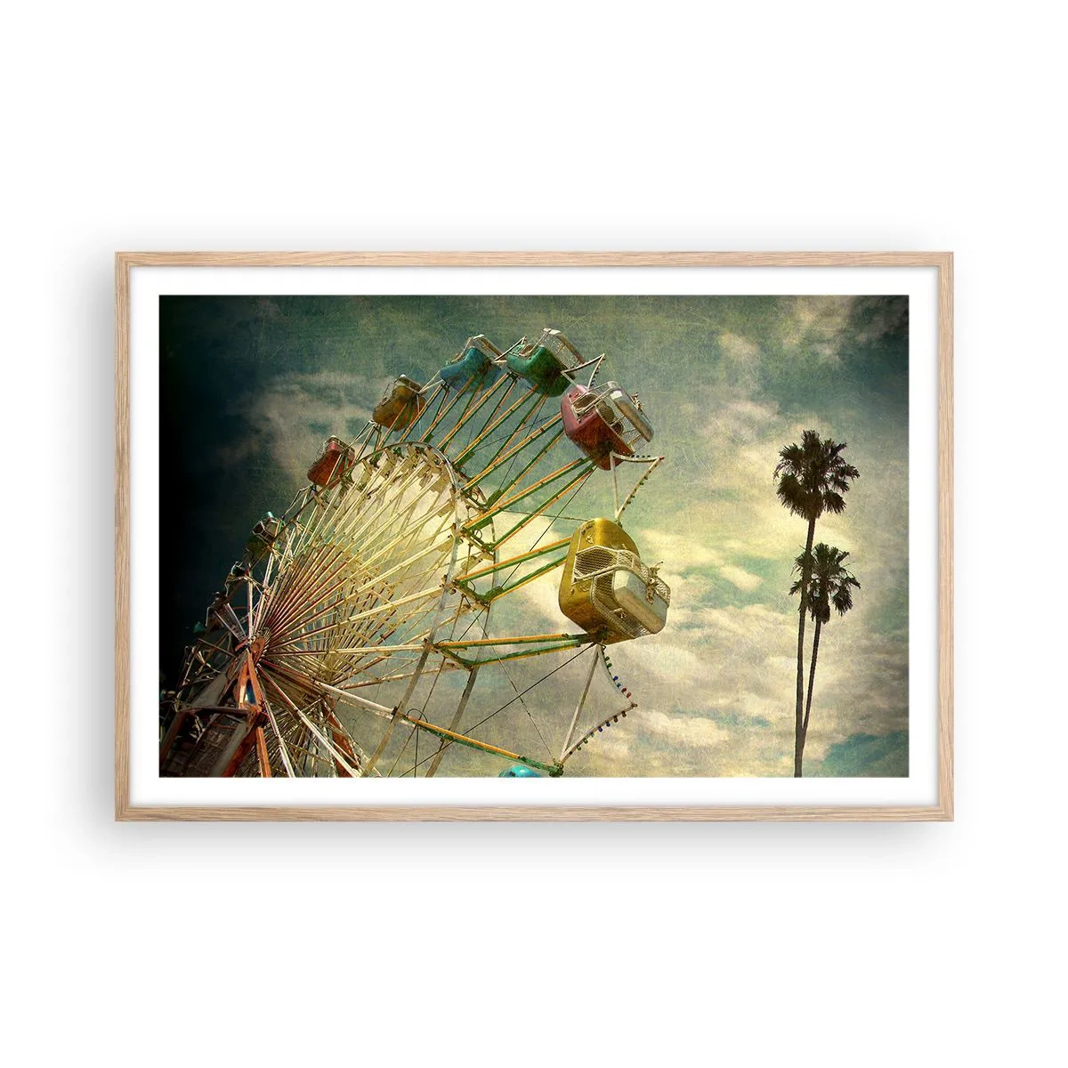 Affiche dans un chêne clair - Poster - On va faire la fête - 91x61 cm