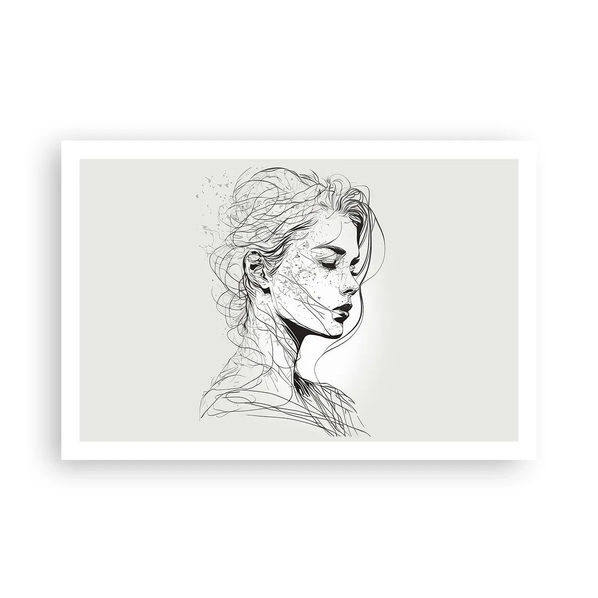 Affiche - Poster - Portrait en pensée - 91x61 cm