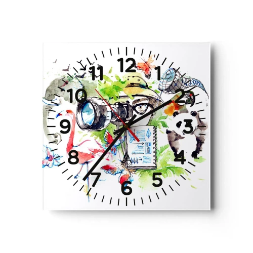 Horloge murale - Pendule murale - Dans l'objectif d'un voyageu - 30x30 cm