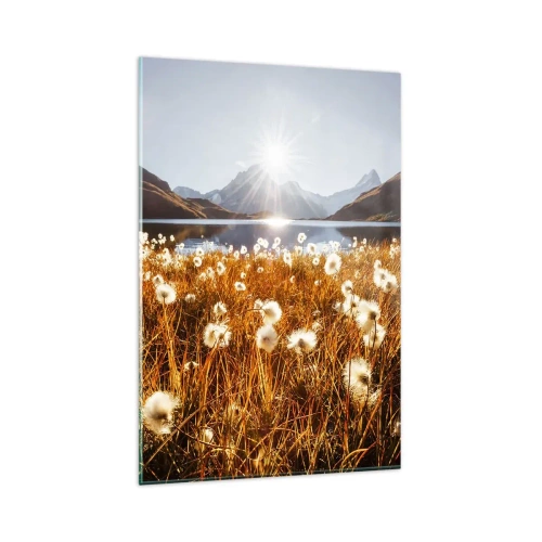 Impression sur verre - Image sur verre - Dureté de la roche, douceur de l'herbe - 80x120 cm