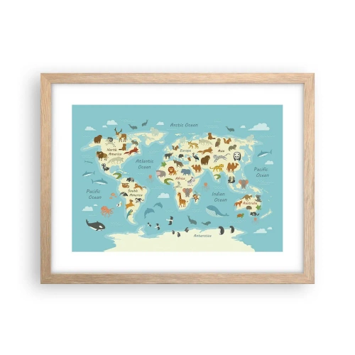 Affiche dans un chêne clair - Poster - De bons voisins - 40x30 cm