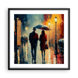 Affiche dans un cadre noir - Poster - Histoire d'amour urbaine - 50x50 cm