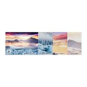 Échantillon de Papier Peint Premium Canvas - La force et la pureté de la nature - Paysage, Montagnes, Hiver - 100x30 cm