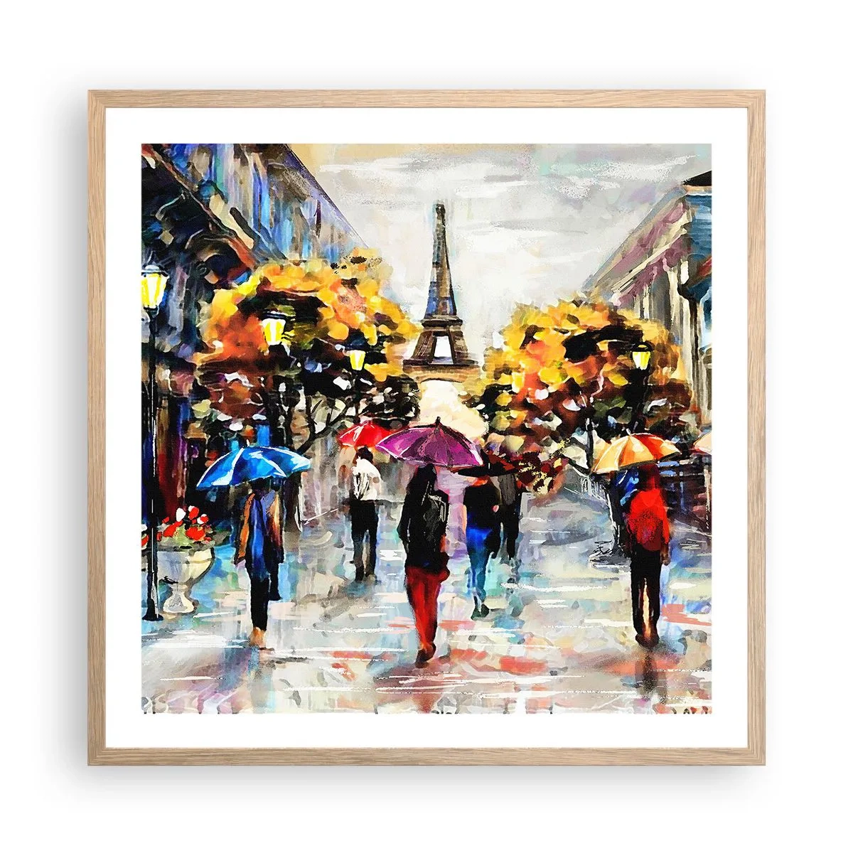 Affiche dans un chêne clair - Poster - Particulièrement beau en automne - 60x60 cm