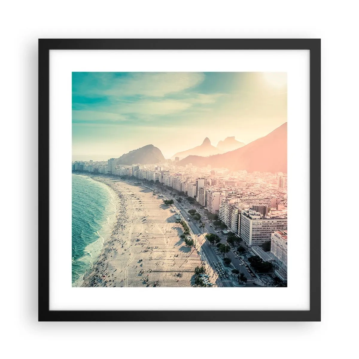 Affiche dans un cadre noir - Poster - Vacances éternelles à Rio - 40x40 cm