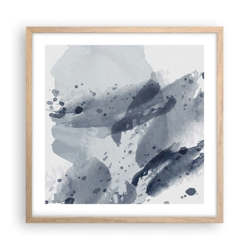 Affiche dans un chêne clair - Poster - Étude de la nature de l'eau - 50x50 cm