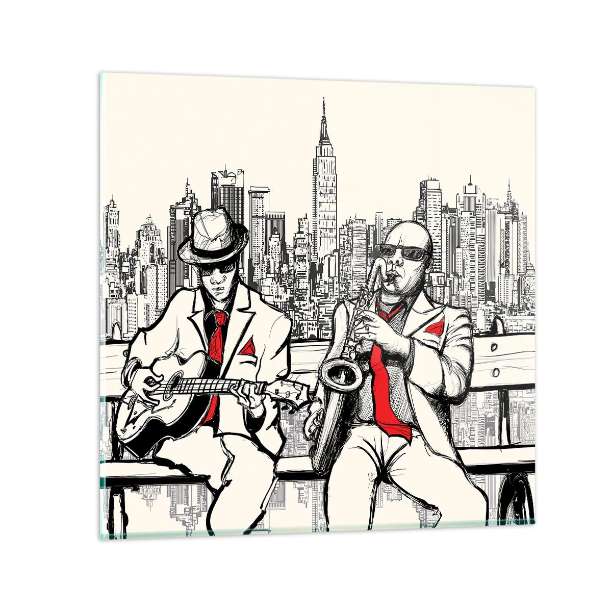 Impression sur verre - Image sur verre - improvisation new-yorkaise - 60x60 cm