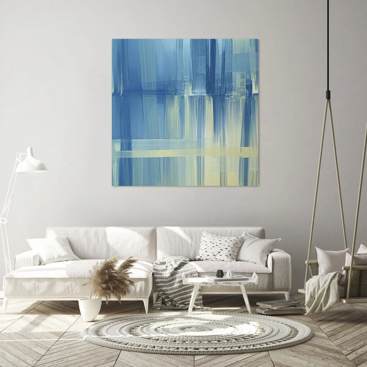 Impression sur toile - Image sur toile - Composition en turquoise - 70x70 cm