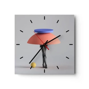 Horloge murale - Pendule murale - Composition surréaliste - 40x40 cm
