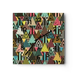 Horloge murale - Pendule murale - En rythme de trois - 40x40 cm