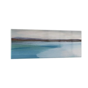 Impression sur verre - Image sur verre - Un paysage minimaliste avec une ligne de flottaison et un horizon - 140x50cm - Paysage horizontal - Décoration murale moderne pour le salon et la chambre ARTTOR