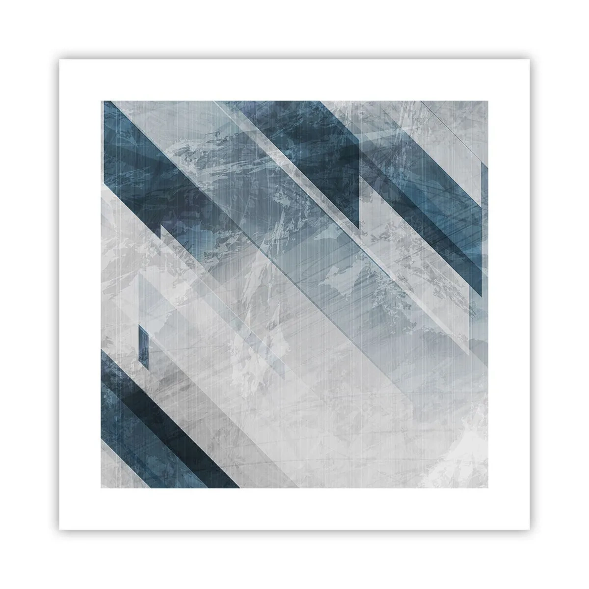 Affiche - Poster - Composition spatiale - mouvement gris - 40x40 cm