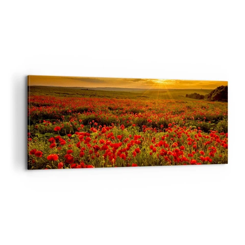 Impression sur toile - Image sur toile - Parmi les vagues des prairies bruissantes, parmi les fleurs du déluge - 100x40 cm
