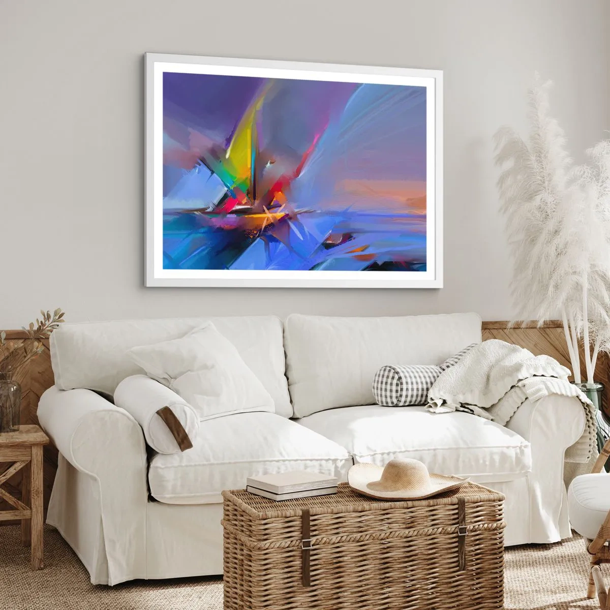 Affiche dans un cadre blanc - Poster - Hélices comme un oiseau - 40x30 cm