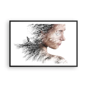 Affiche dans un cadre noir - Poster - L'âme de la forêt - 91x61 cm