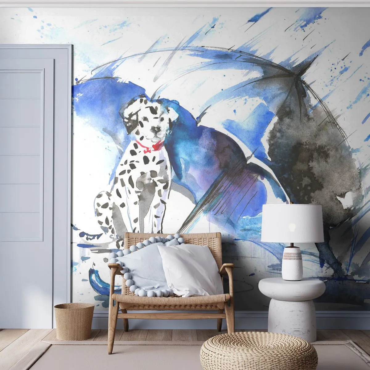Papier Peint Autocollant Deluxe Sticker - C'est à ça que sert un ami - Abstraction, Chien, Pluie - 500x350 cm