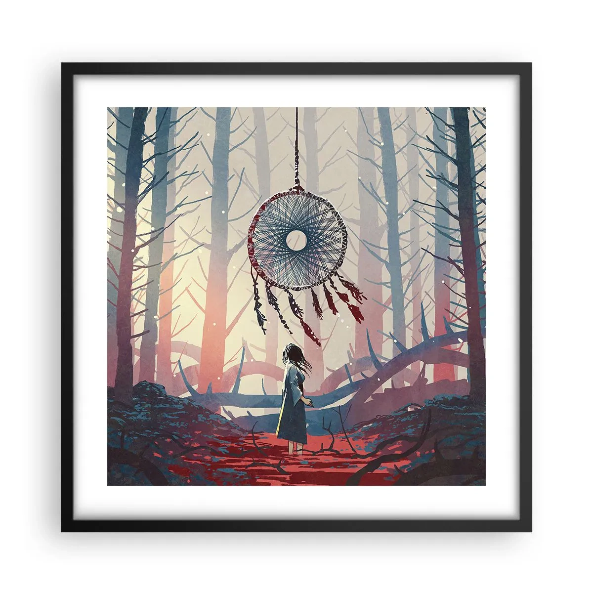 Affiche dans un cadre noir - Poster - Rituel secret du bonheur - 50x50 cm