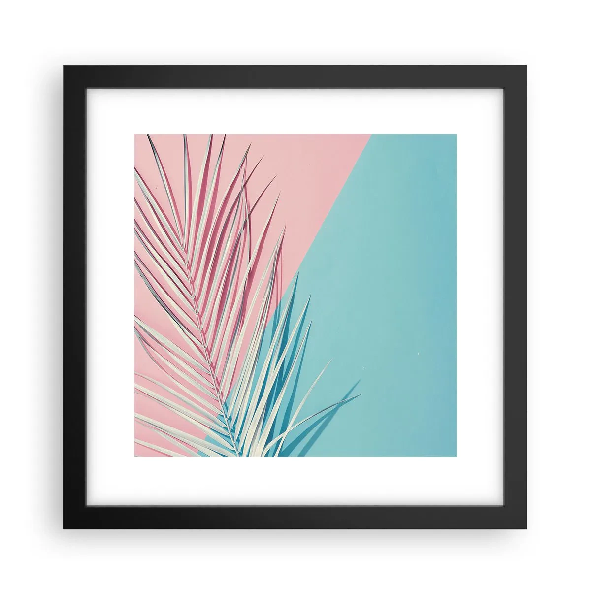 Affiche dans un cadre noir - Poster - Impression tropicale - 30x30 cm