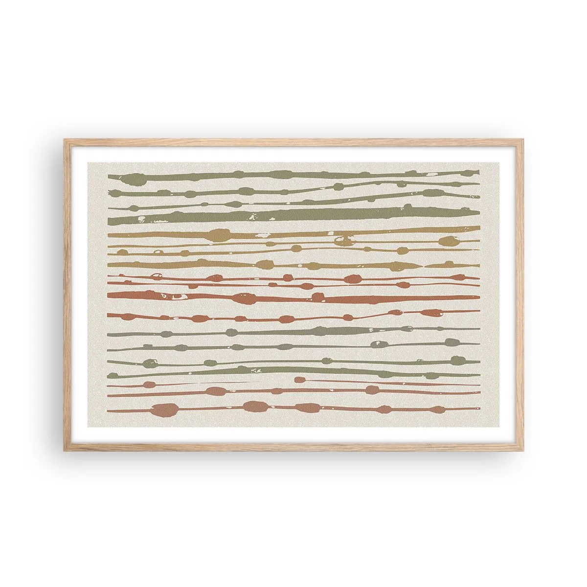 Affiche dans un chêne clair - Poster - Notation musicale des couleurs - 91x61 cm