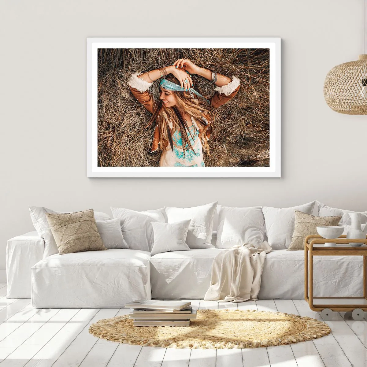 Affiche dans un cadre blanc - Poster - En route vers les années d'amour - 100x70 cm