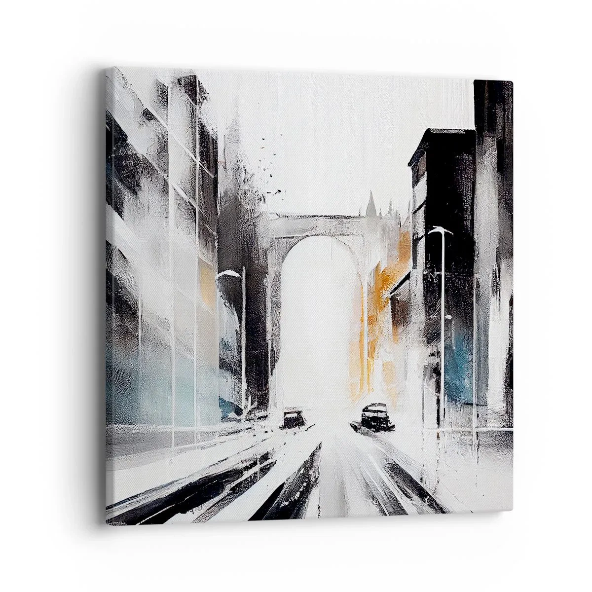 Impression sur toile - Image sur toile - Étude de ville : architecture et mouvement - 40x40 cm