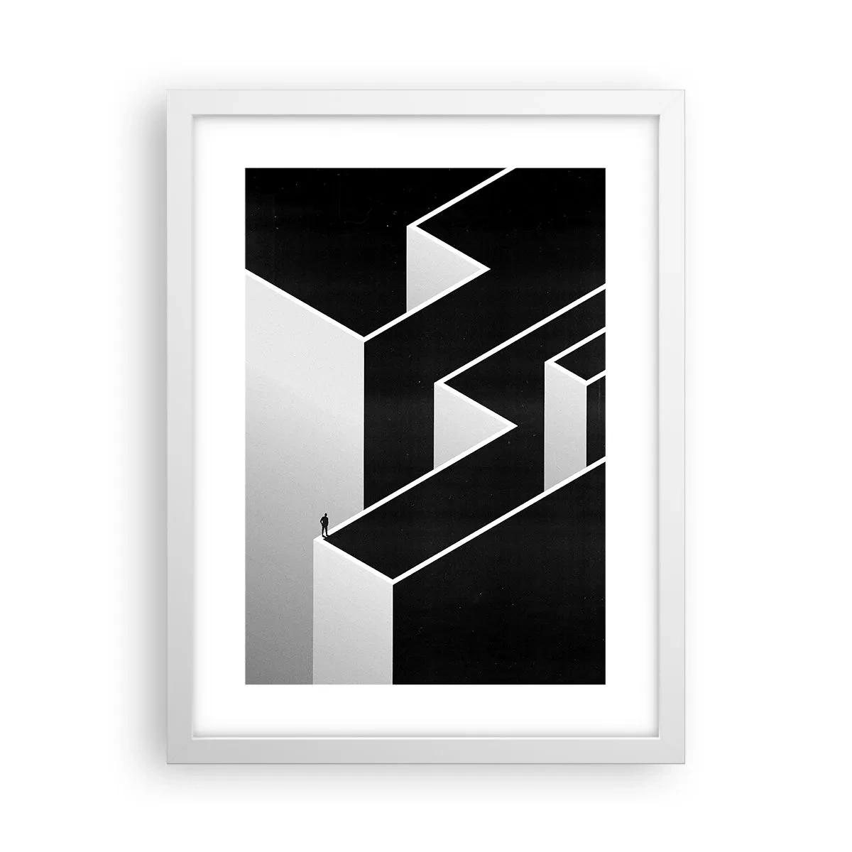 Affiche dans un cadre blanc - Poster - La solitude au sommet - 30x40 cm