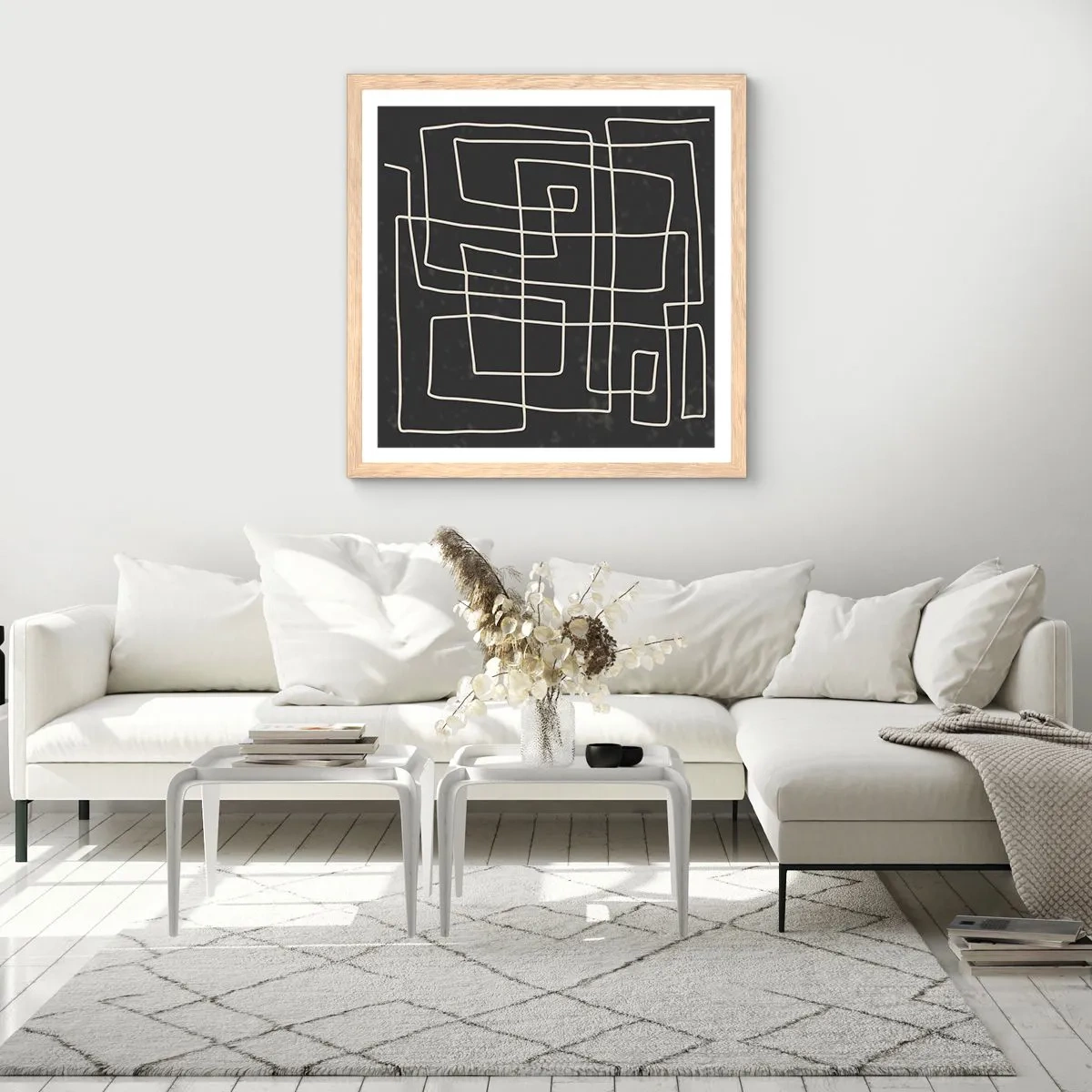 Affiche dans un chêne clair - Poster - Pas aussi simple - 60x60 cm