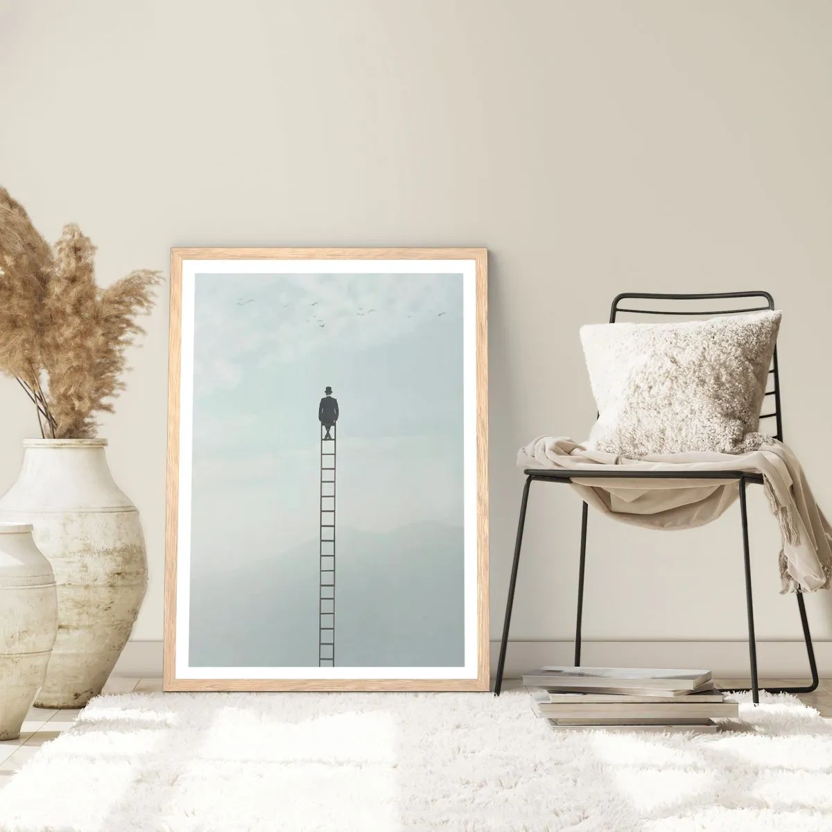 Affiche dans un chêne clair - Poster - Se soulever au-dessus - 40x50 cm