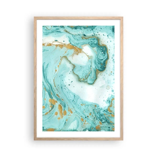 Affiche dans un chêne clair - Poster - Sous la grande vague de l'ère Edo - 50x70 cm