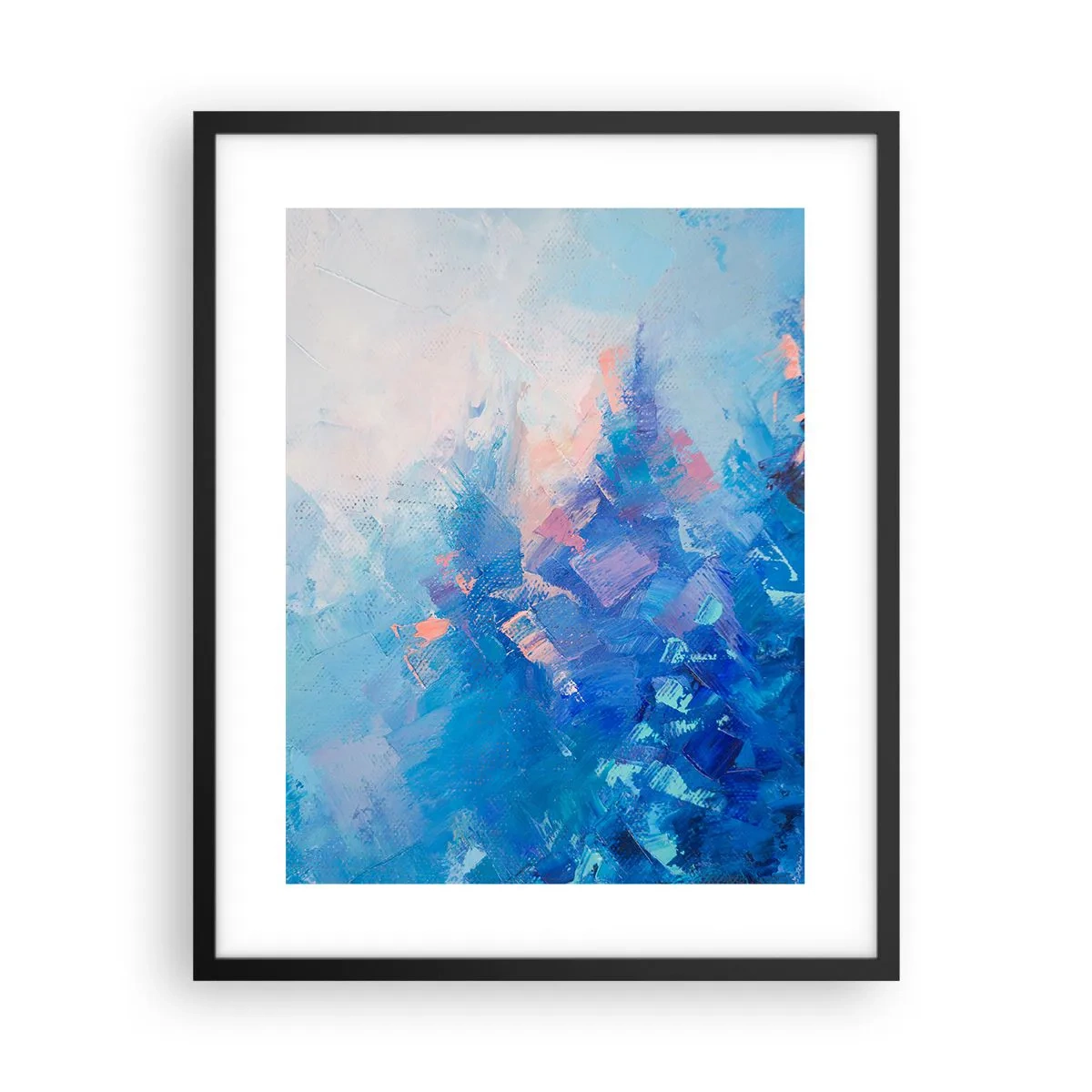 Affiche dans un cadre noir - Poster - Abstraction hivernale - 40x50 cm