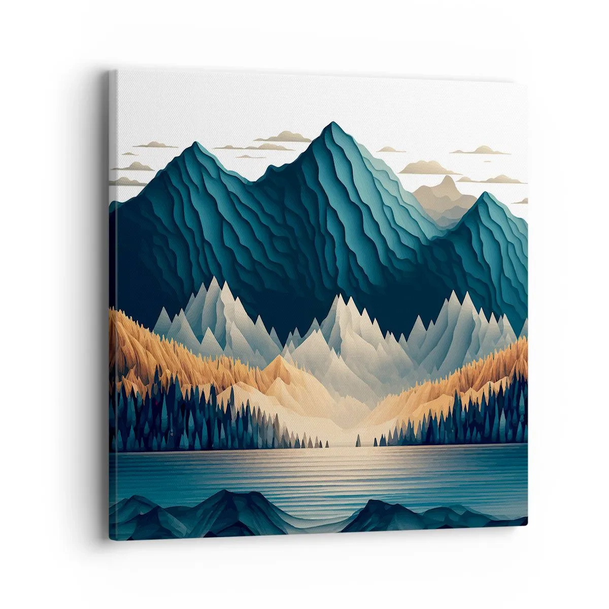Impression sur toile - Image sur toile - Paysage de montagne parfait - 40x40 cm