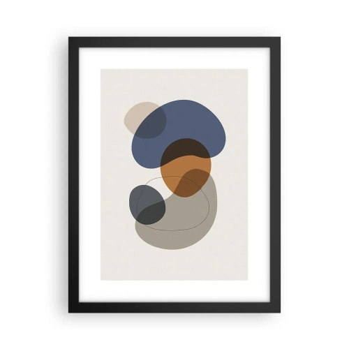 Affiche dans un cadre noir - Poster - Gouttes de couleur - 30x40 cm