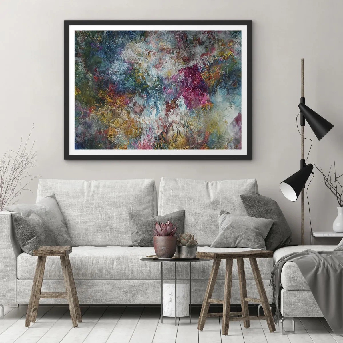 Affiche dans un cadre noir - Poster - En pleine floraison - 91x61 cm