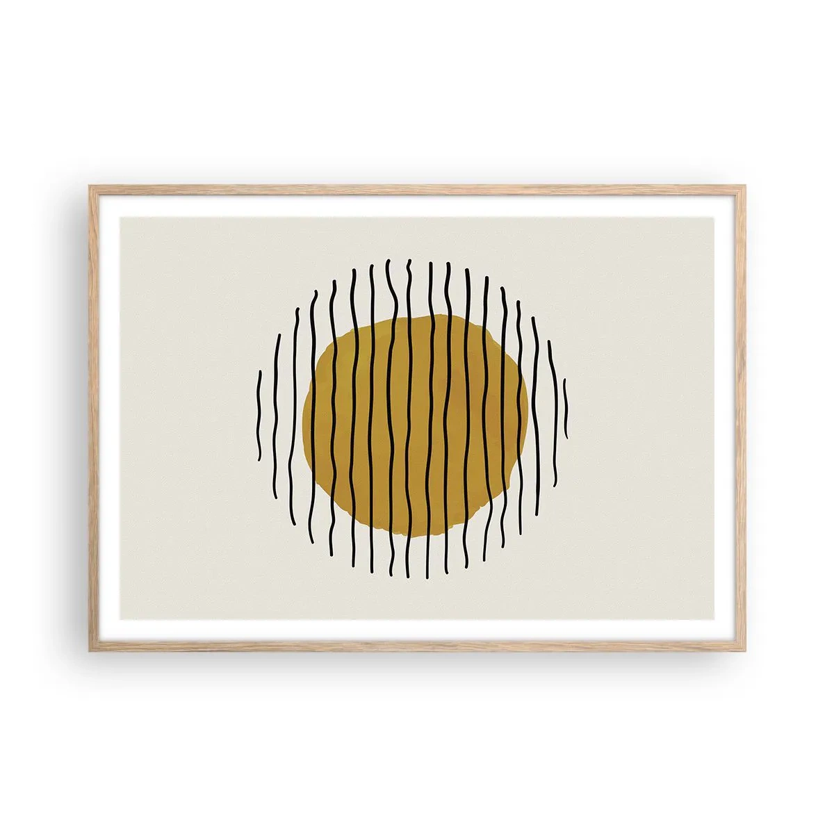 Affiche dans un chêne clair - Poster - Abstraction tremblante de chaleur - 100x70 cm