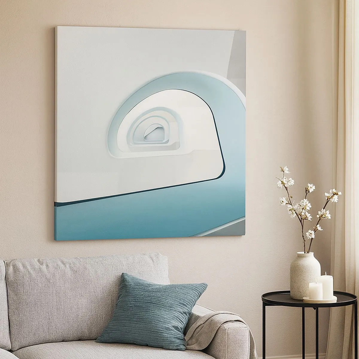 Impression sur toile - Image sur toile - Au profondeur du bleu - 30x30 cm