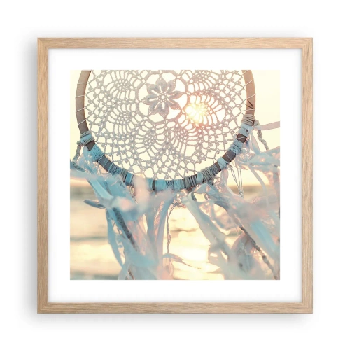 Affiche dans un chêne clair - Poster - Totem en dentelle - 40x40 cm