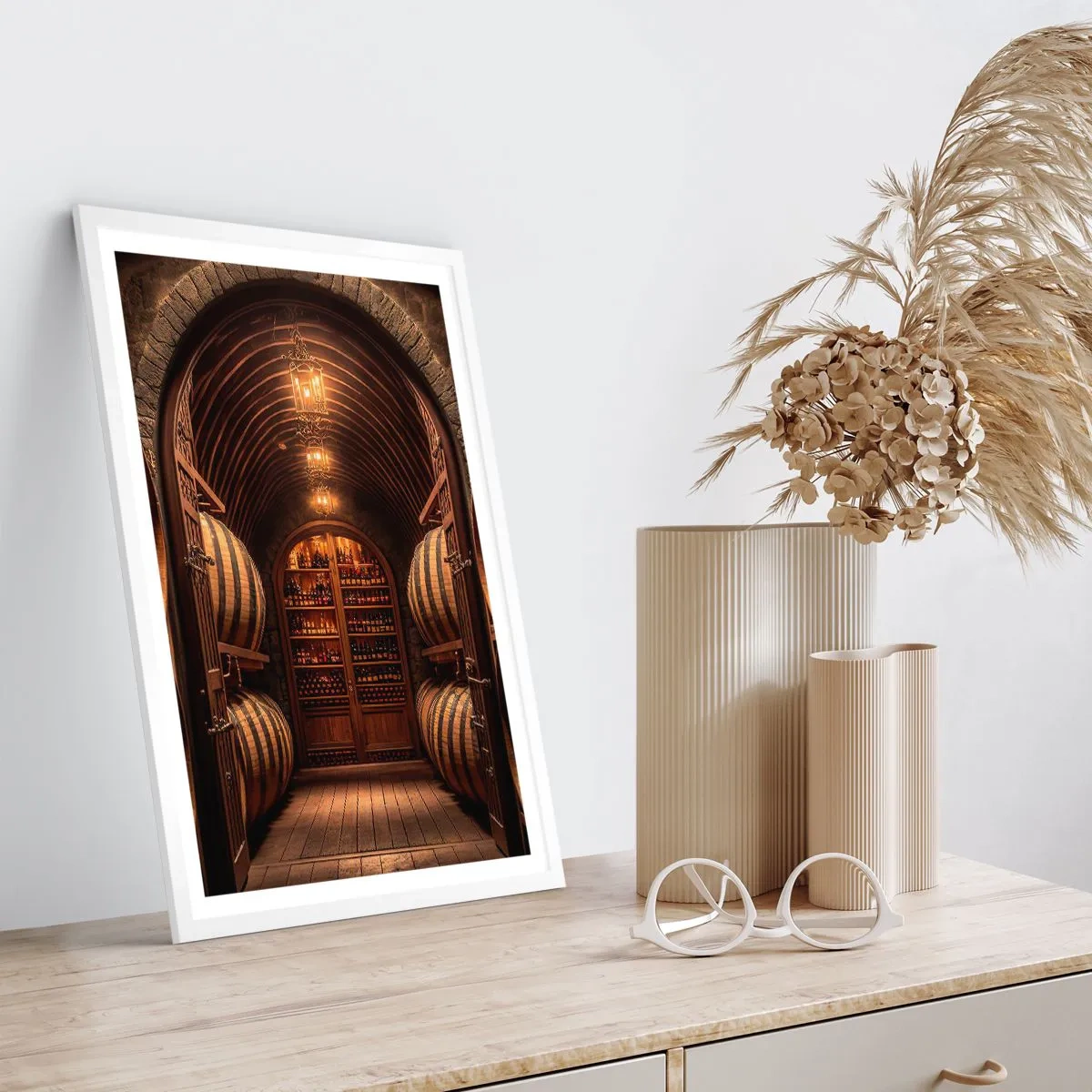Affiche dans un cadre blanc - Poster - Cave climatisée - 50x70 cm