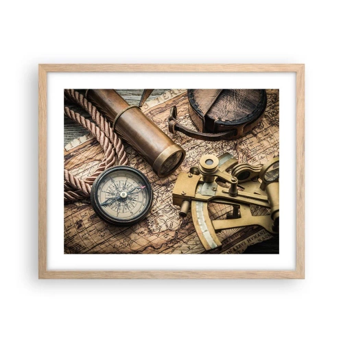 Affiche dans un chêne clair - Poster - Fixer un cap - 50x40 cm