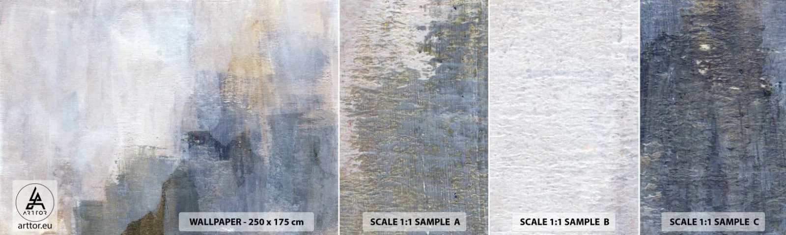 Échantillon De Papier Peint Standard Eco - Tonalités et accords de couleur - Abstraction, Morceau, Peinture - 100x30 cm