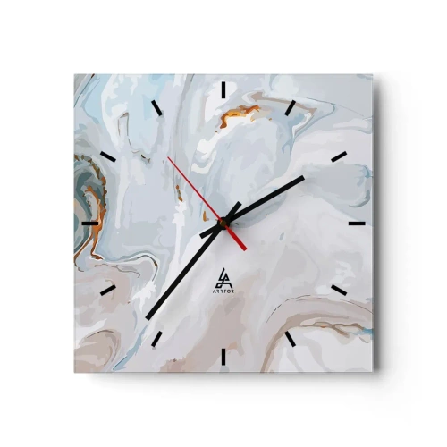 Horloge murale - Pendule murale - Blanc surélevé - 40x40 cm
