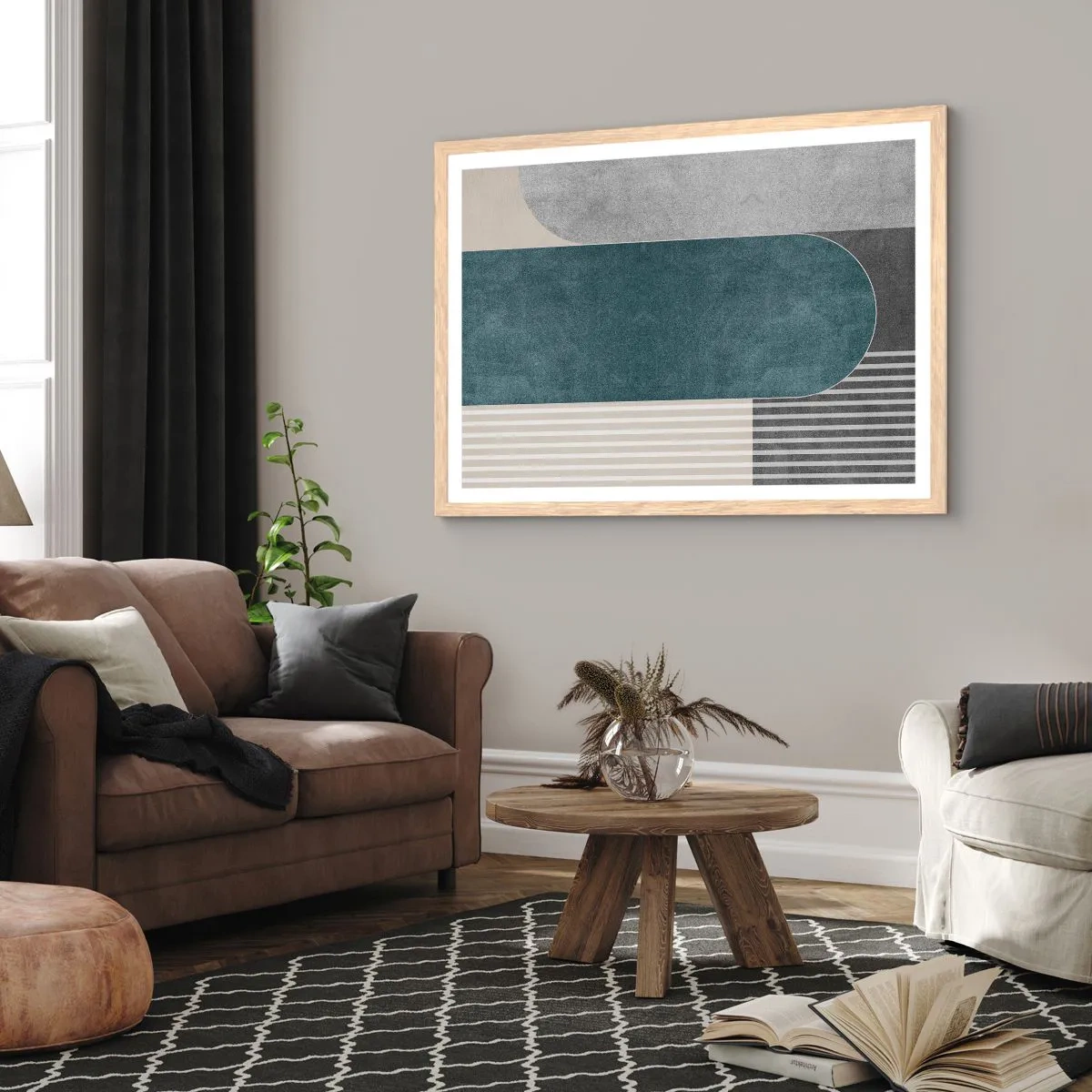 Affiche dans un chêne clair - Poster - Composition de niveaux - 70x50 cm