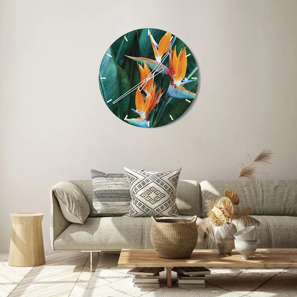 Horloge murale - Pendule murale - Est-ce une fleur, est-ce un oiseaux? - 40x40 cm