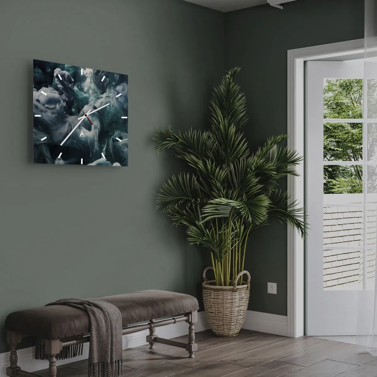 Horloge murale - Pendule murale - Mouvement des couleurs - 30x30 cm