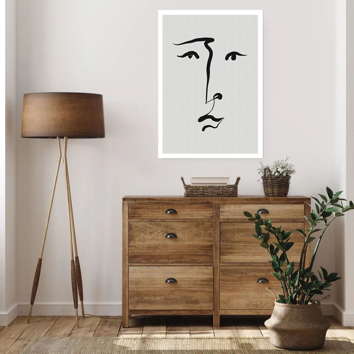 Affiche - Poster - Portrait avec une seule ligne - 40x50 cm