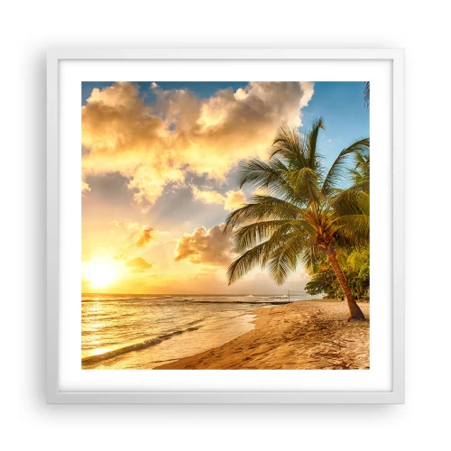 Affiche dans un cadre blanc - Poster - Été éternel, toujours des vacances - 50x50 cm