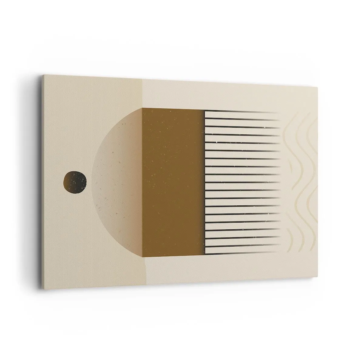 Impression sur toile - Image sur toile - Composition géométrique abstraite dans les tons beige et marron - 100x70cm - Différents états - Décoration murale moderne pour le salon et la chambre ARTTOR