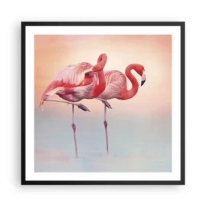 Affiche dans un cadre noir - Poster - Dans les couleurs du soleil couchant - 60x60 cm