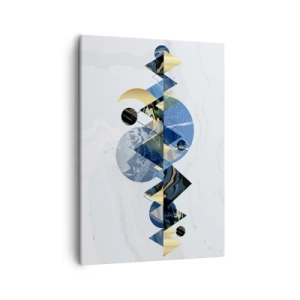 Impression sur toile - Image sur toile - Motifs géométriques abstraits avec des motifs de montagne - 50x70cm - Paysage géométrique - Décoration murale moderne pour le salon et la chambre ARTTOR